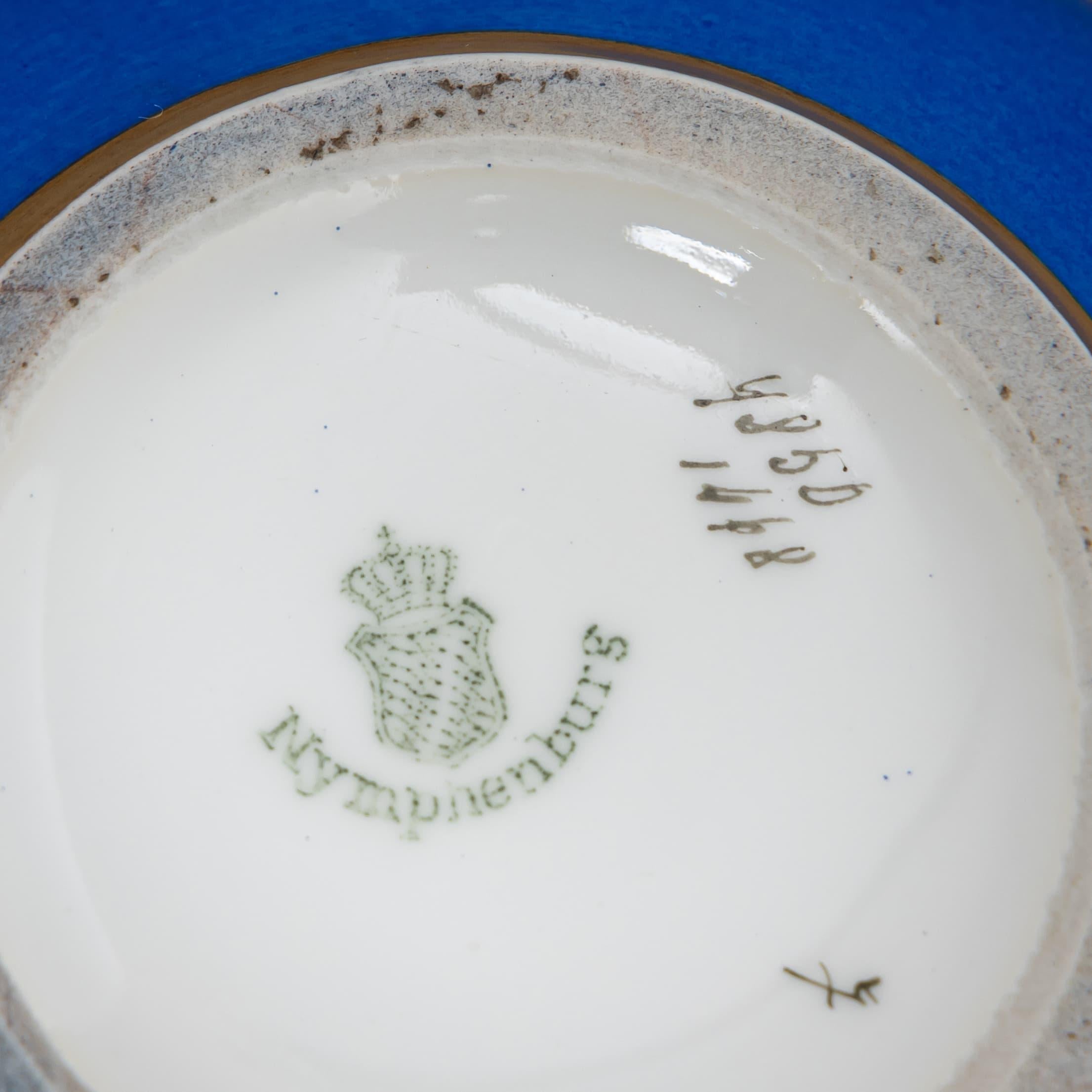 Early 20th Century Blue Porcelain Lidded Box, Nymphenburg, circa 1900 For Sale