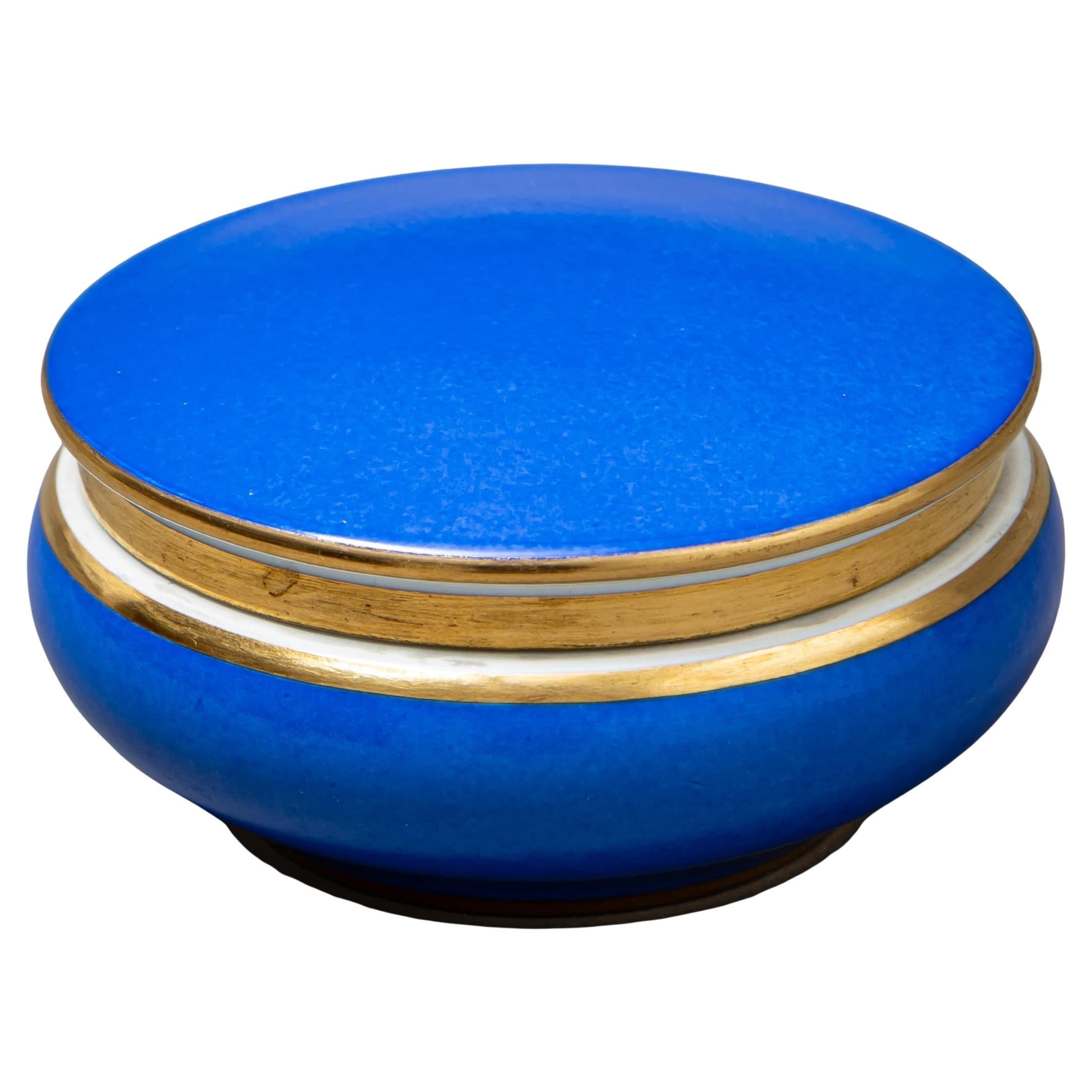 Blue Porcelain Lidded Box, Nymphenburg, circa 1900 For Sale