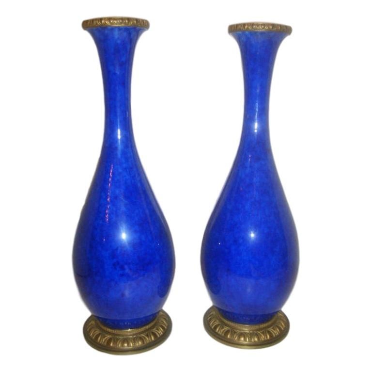 Blue Porcelain Sevres Vases For Sale at 1stDibs