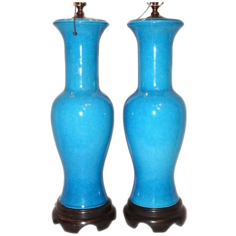 Blue Crackle Glaze Porcelain Lamps