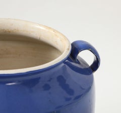 Blue Pottery Urn with Handles, France mid 20th C.