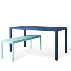 Blue Powder Coated Steel Desk