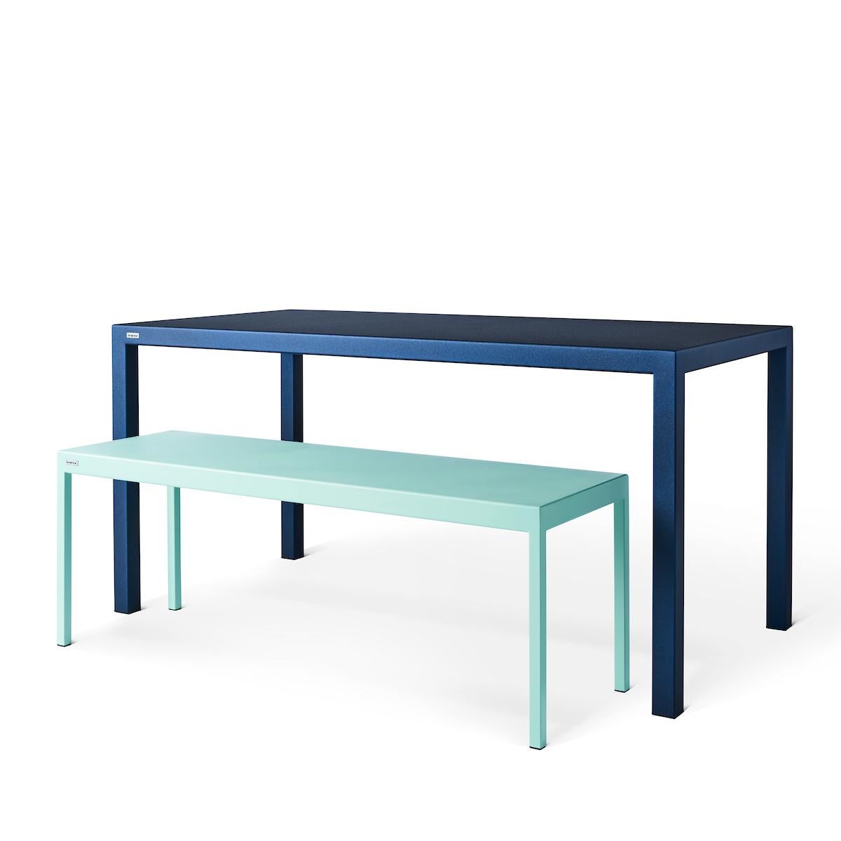 Blue Powder Coated Steel Desk In New Condition For Sale In New York, NY