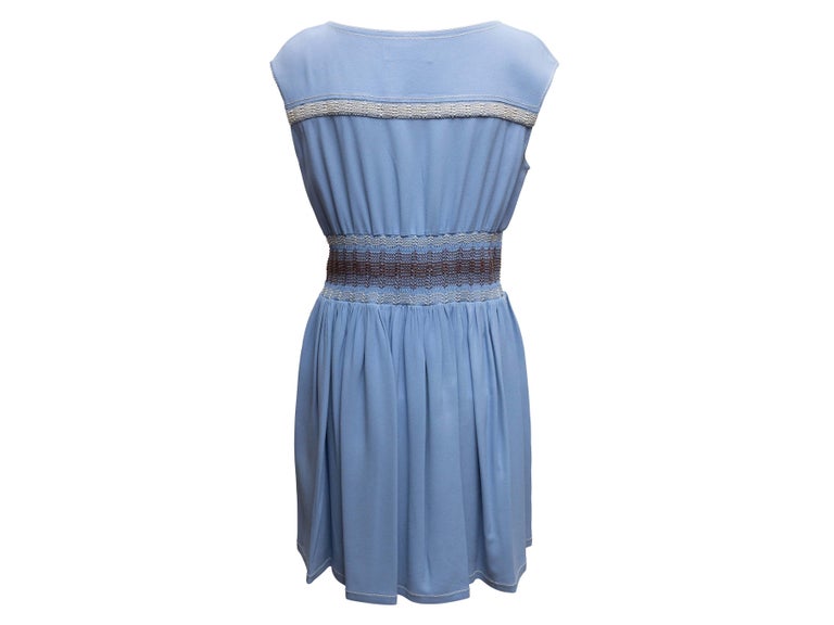 prada blue dress Sleeveless Mini Size IT 46 For Sale at 1stDibs Option:Zipper