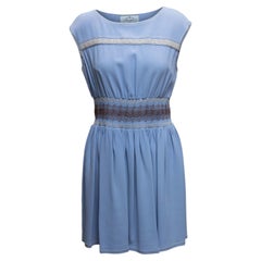 Blue Prada Sleeveless Mini Dress Size IT 46