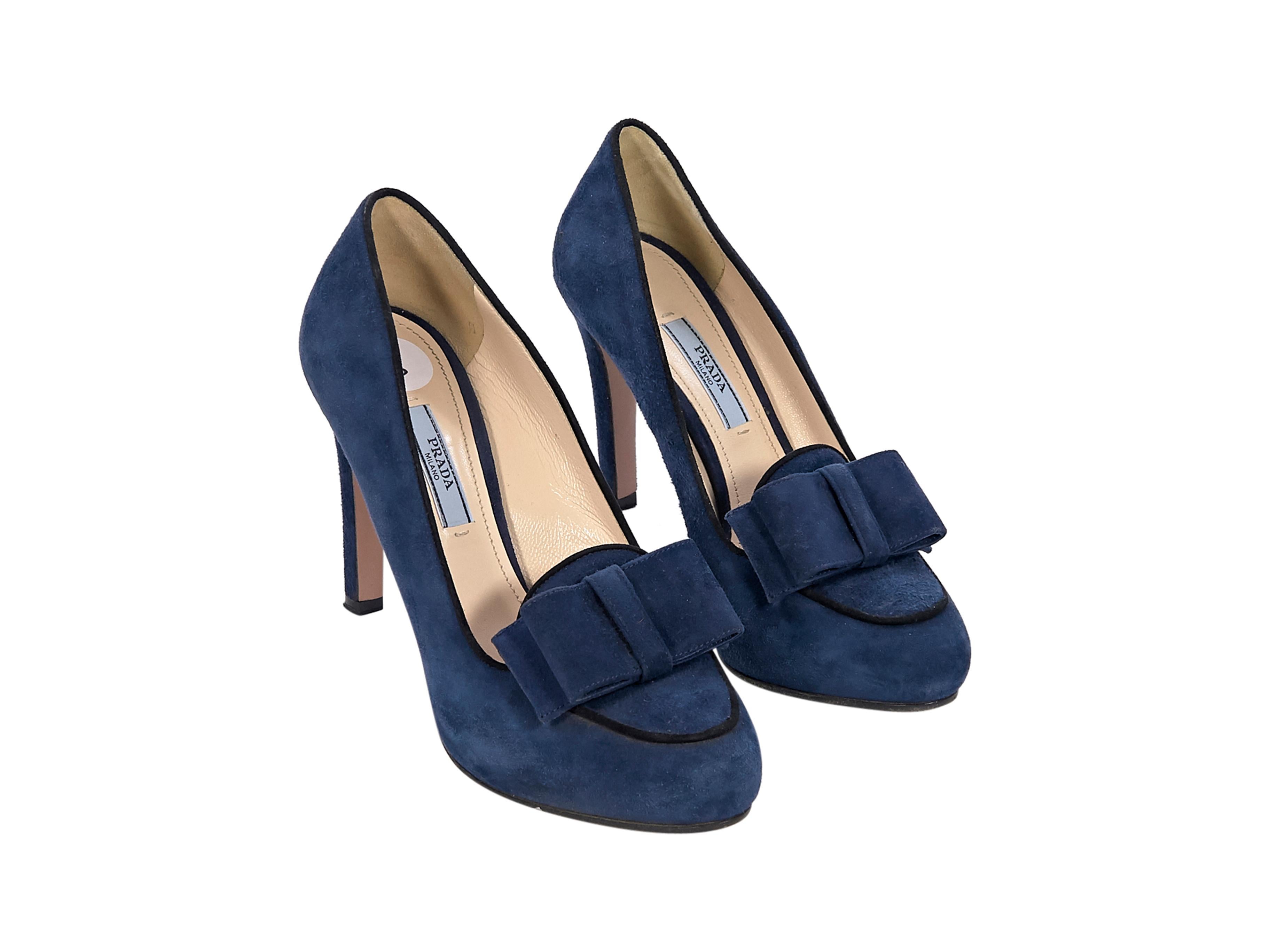prada blue suede pumps