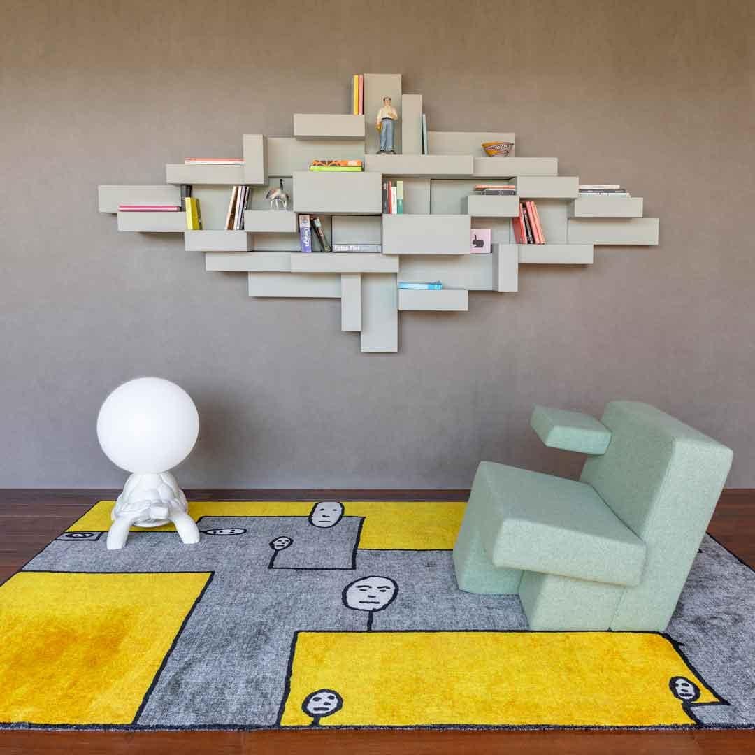 italien Fauteuil primitif bleu, conçu par Studio Nucleo, fabriqué en Italie en vente
