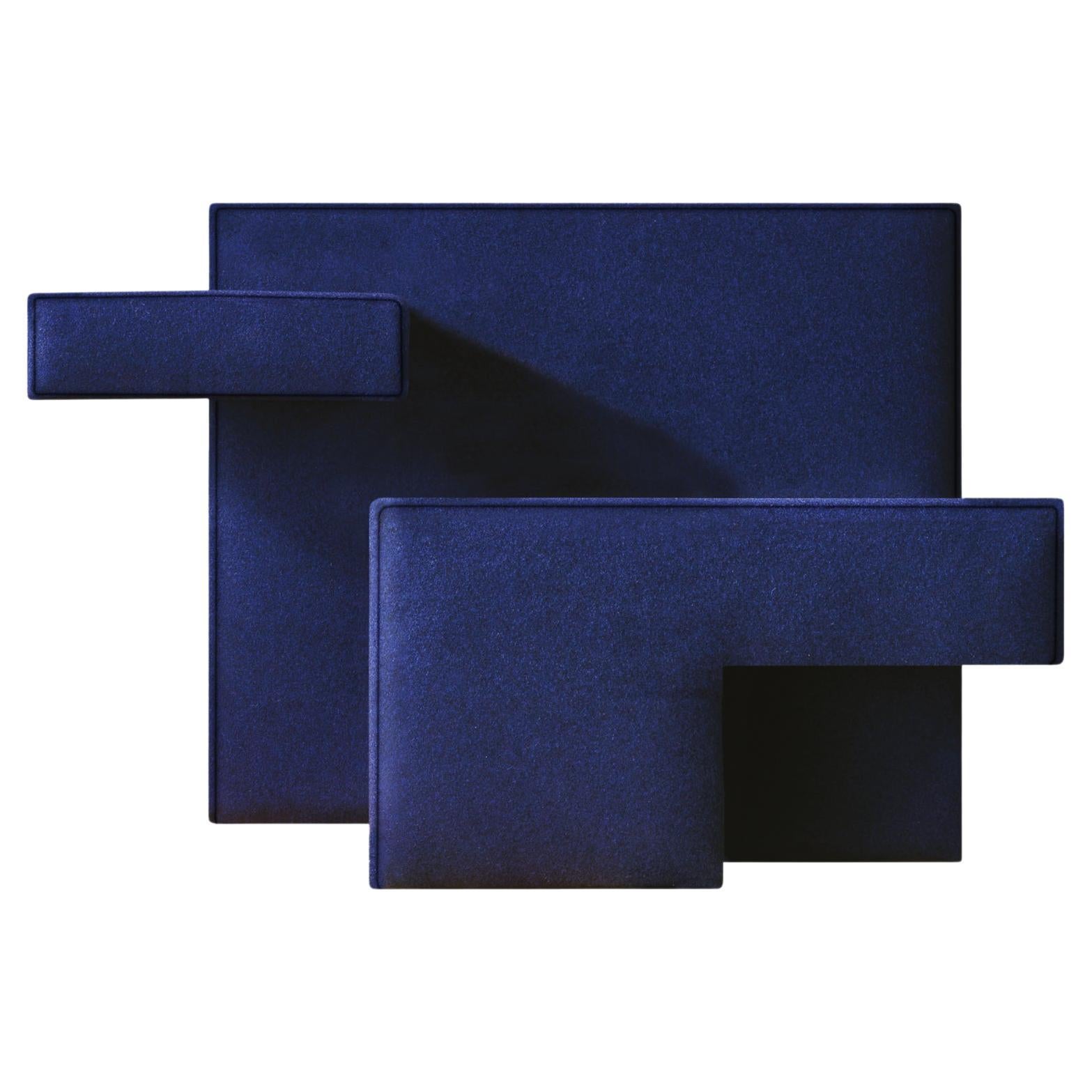 Fauteuil primitif bleu, conçu par Studio Nucleo, fabriqué en Italie