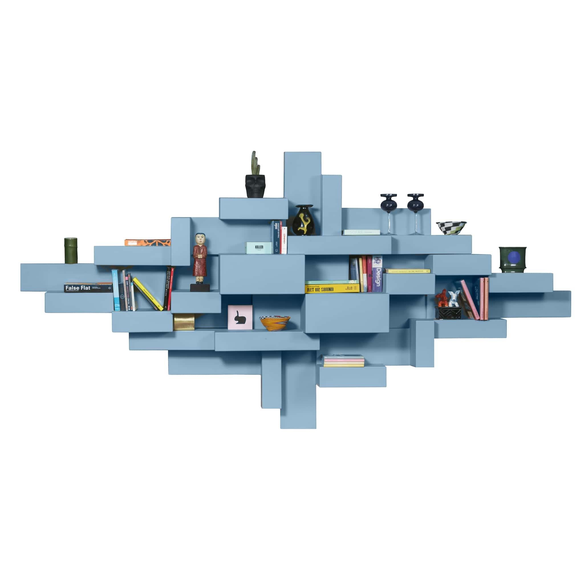 Blauer primitiver Bücherregal von Studio Nucleo, hergestellt in Italien (Moderne) im Angebot