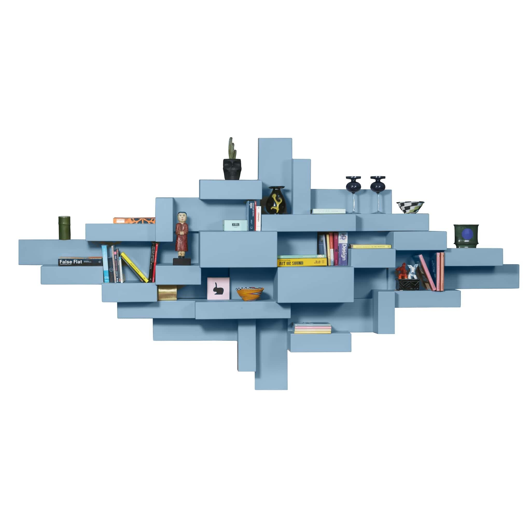 Moderno Libreria primitiva blu di Studio A Nucleo, Made in Italy in vendita