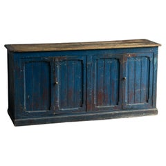 Blue Primitive Folk Art Dressoir, France, 19th Century