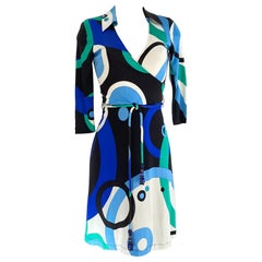 FLORA KUNG Mock Wrap blue silk dress with detachable cord belt NWT