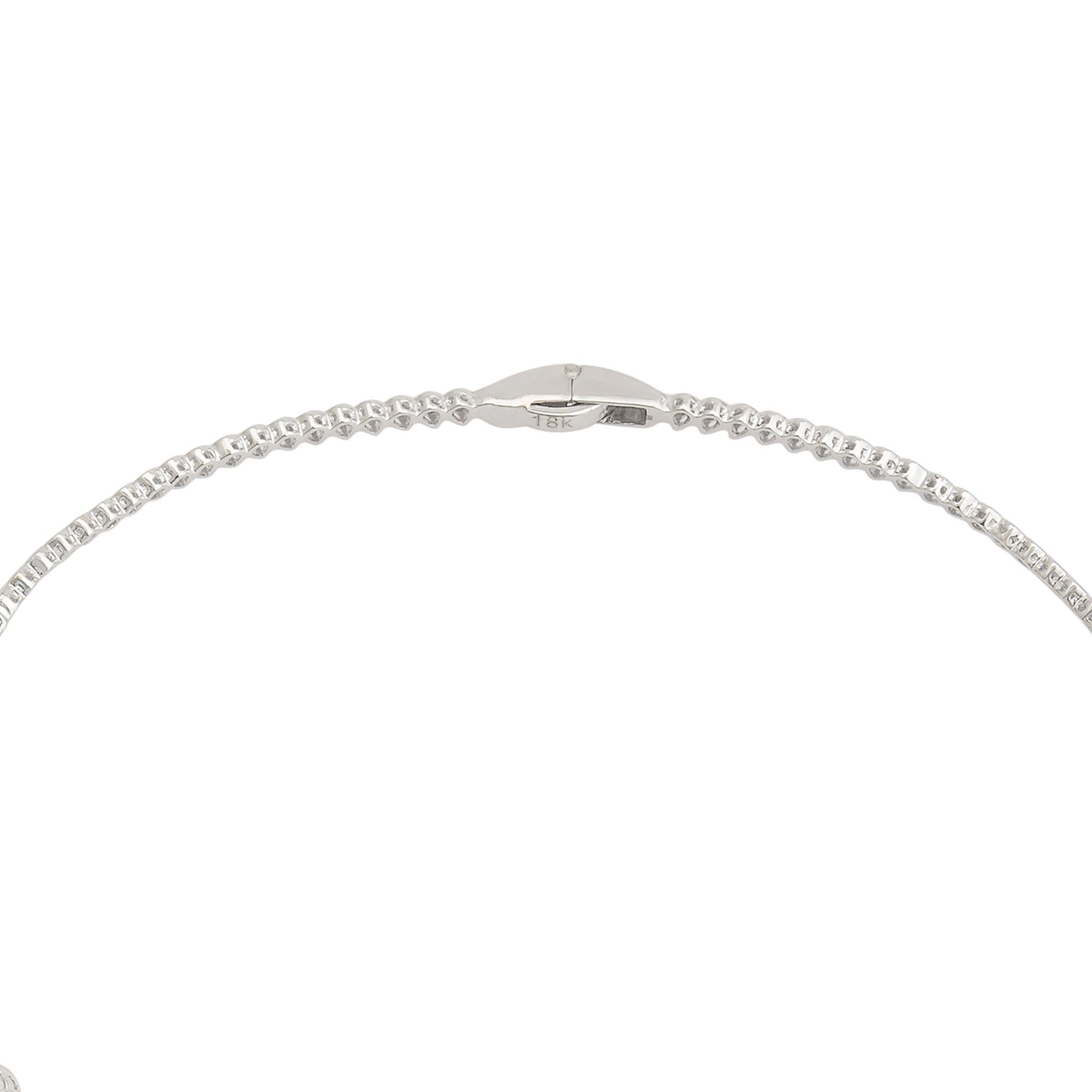 Collar Puño Collar de Piedra Azul Procesada Diamante Pera Joyas de Oro Blanco 18k Corte pera en venta