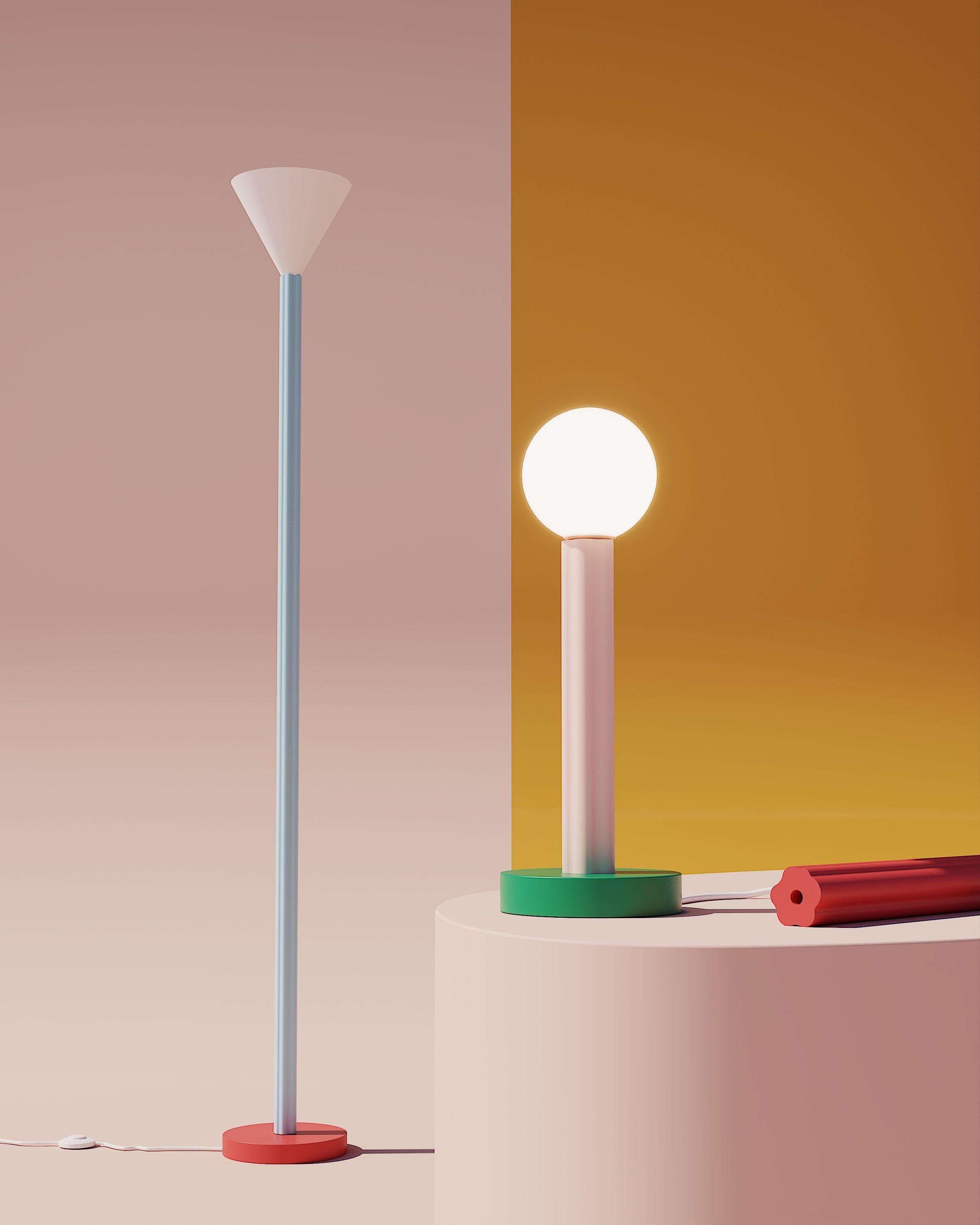 Post-Modern Blue Profiles Floor Light by Atelier Areti For Sale