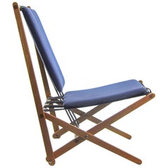 Blue Prototype Folding Chair by Benedikt Rohner for Oswald