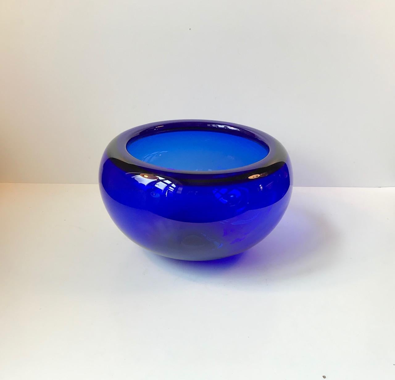 Mid-Century Modern Blue Provence Centerpiece Bowl by Per Lütken for Holmegaard, 1955