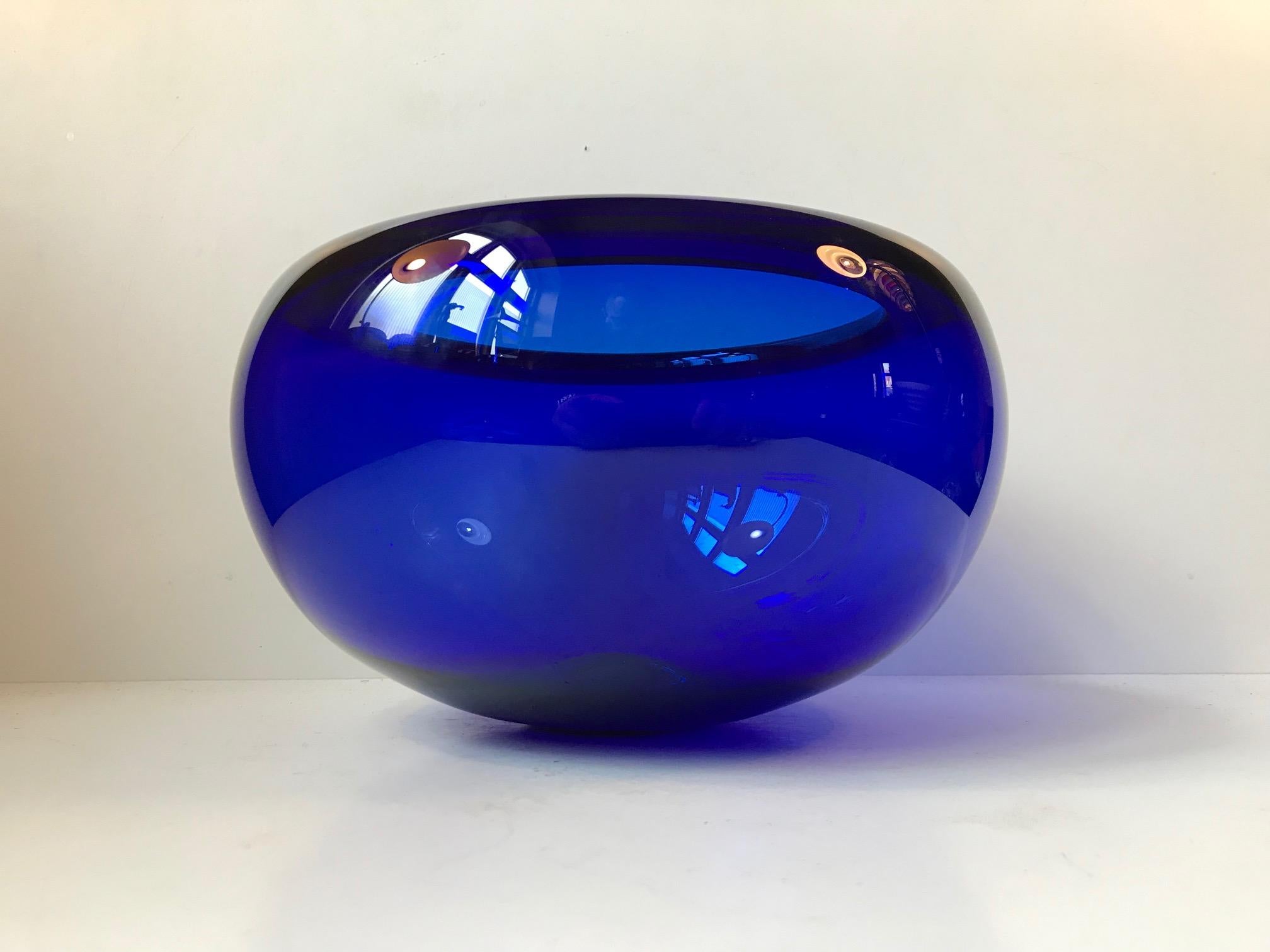 Danish Blue Provence Centerpiece Bowl by Per Lütken for Holmegaard, 1955