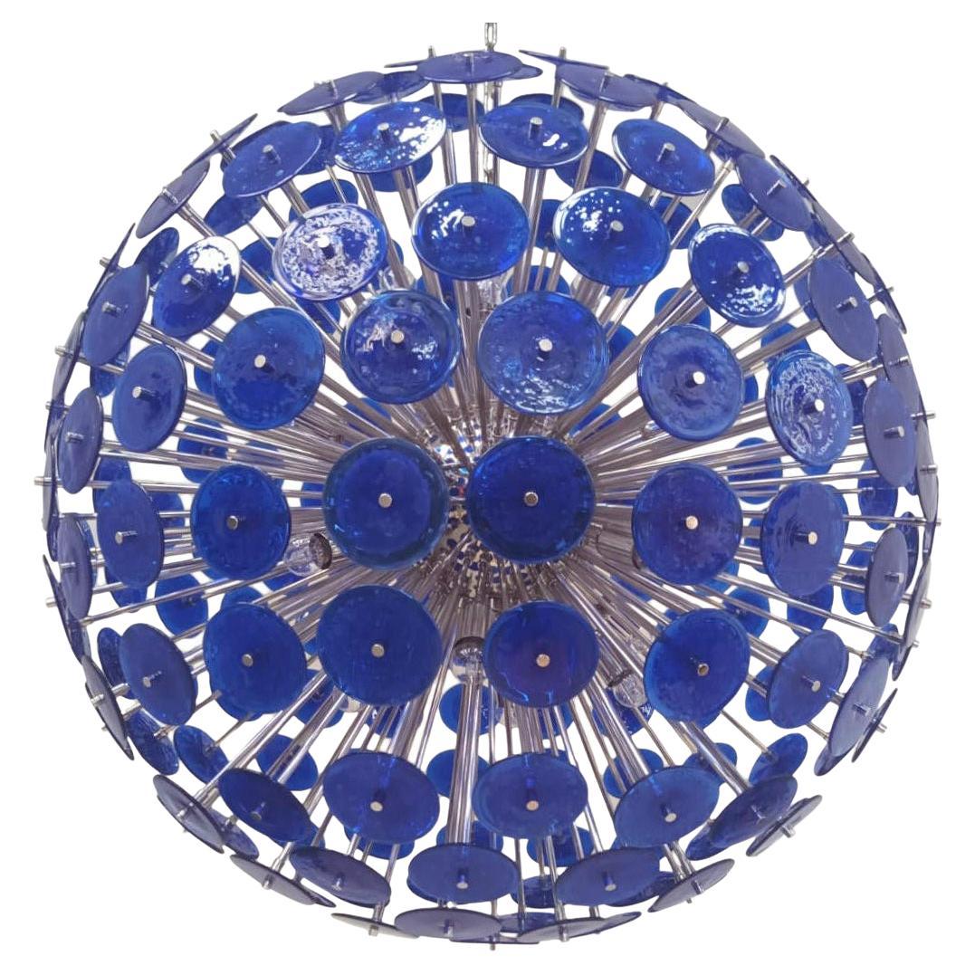 Blue Pulegoso Disco Sputnik Chandelier