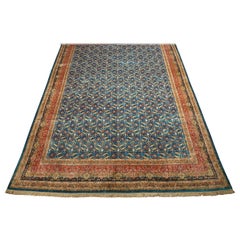 Blue Pure Silk Tabriz, 700 KPSI