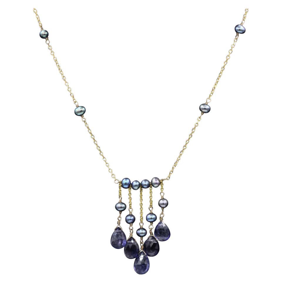 Marina J. Pearl Woven Necklace with Amethyst and 14k Yellow Gold at ...
