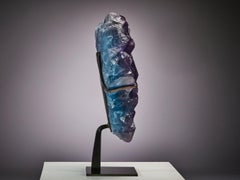 Grappolo di fluorite blu-viola Oggetto decorativo da tavolo
