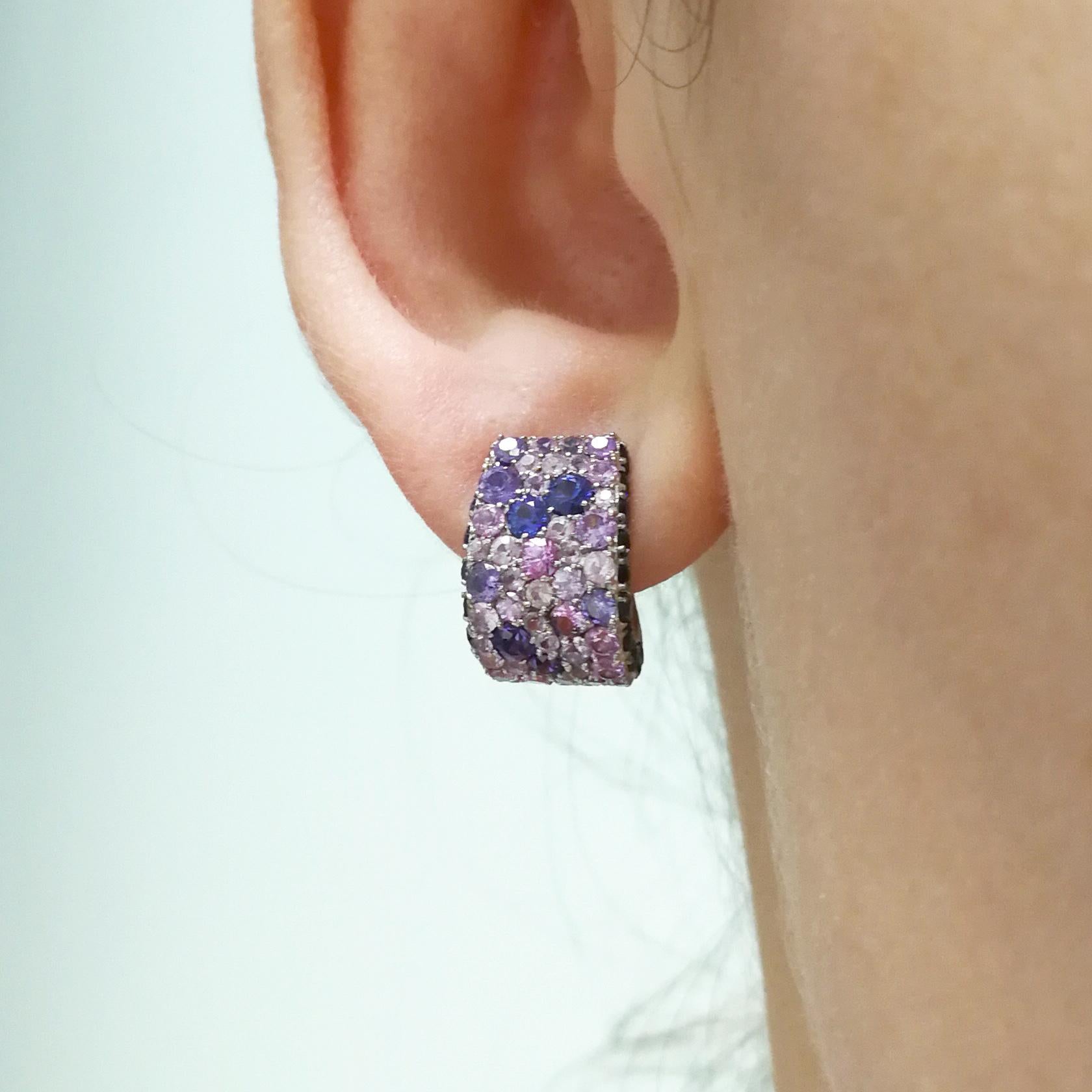 Blue Purple Sapphires 18 Karat White Gold Riviera Suite 3