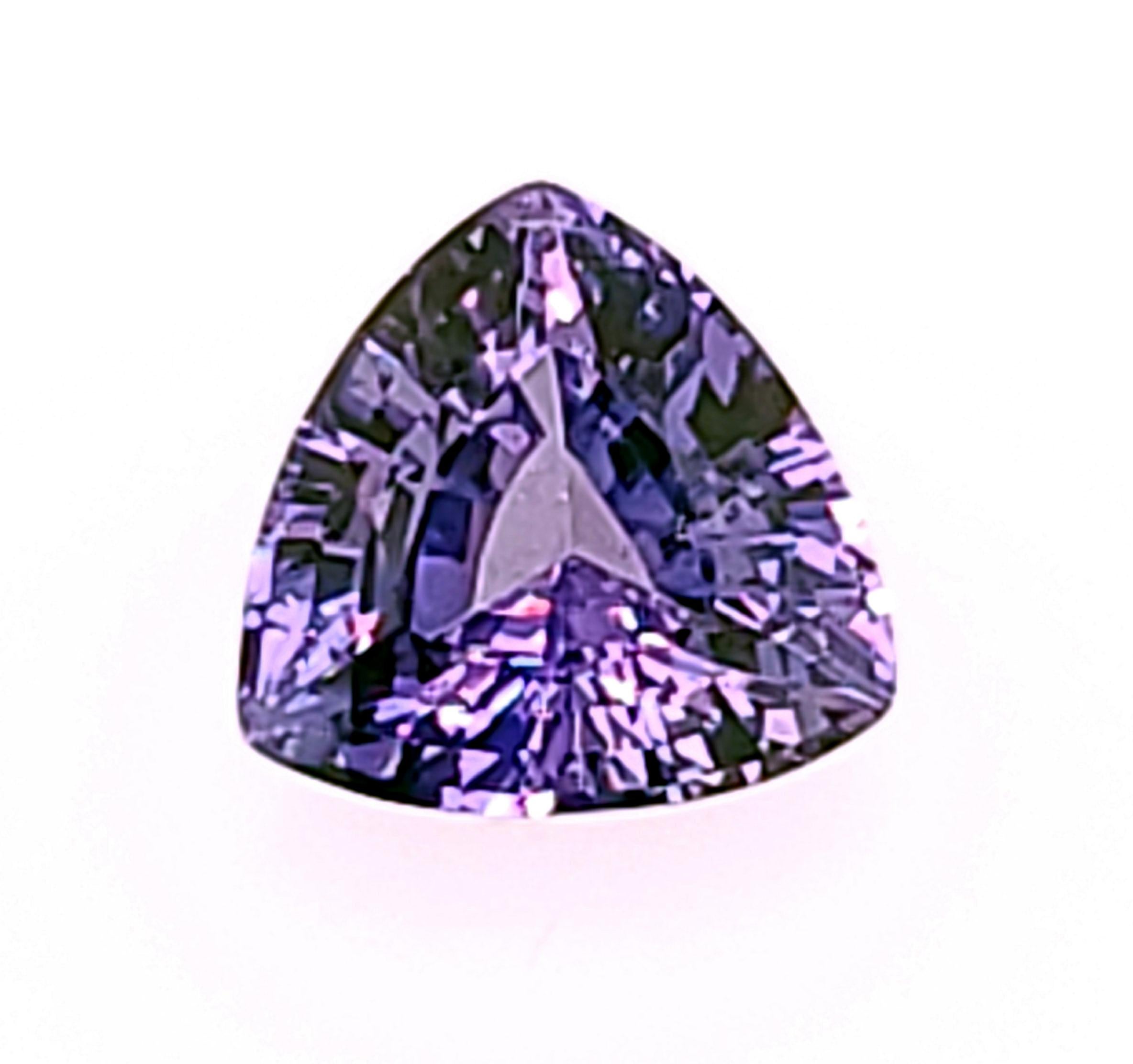 Trillion Cut Blue Purple to Purple Sapphire, 1.52ct Triliant, Brilliant and Eye Catching! For Sale