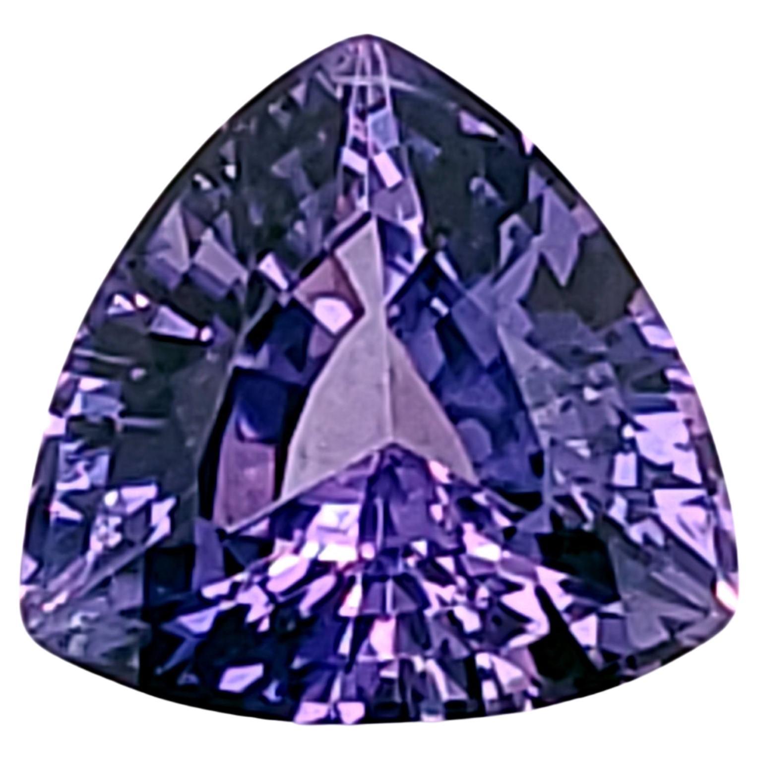 Blue Purple to Purple Sapphire, 1.52ct Triliant, Brilliant and Eye Catching! For Sale