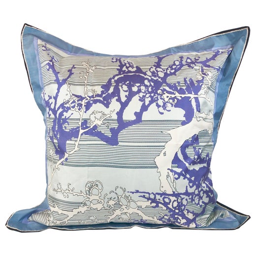 Blue Purple White And Black Vintage Jean Patou Silk Scarf