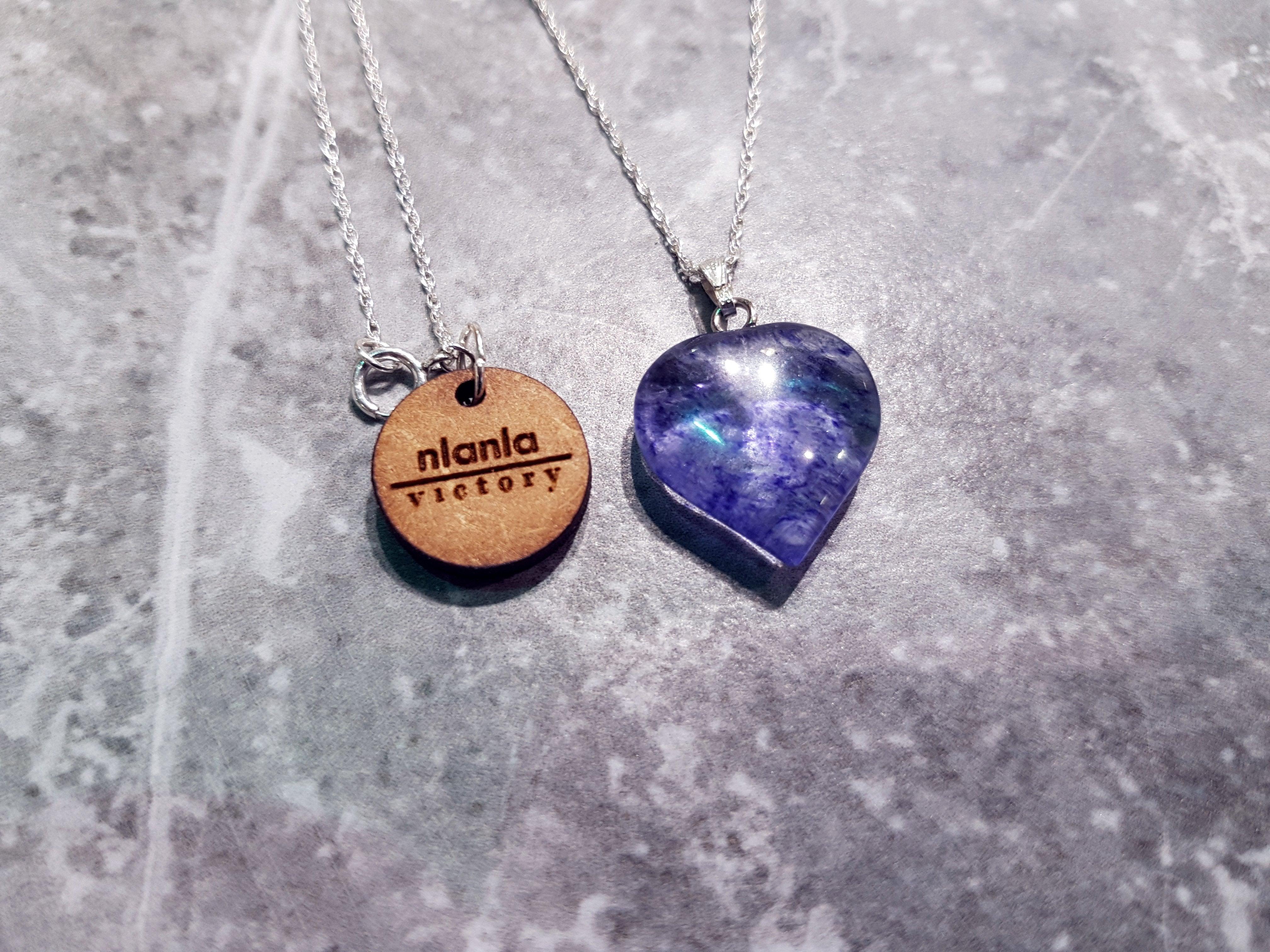Blue Quartz Necklace, Blueberry Quartz Gemstone, by nlanlaVictory In New Condition In London, GB