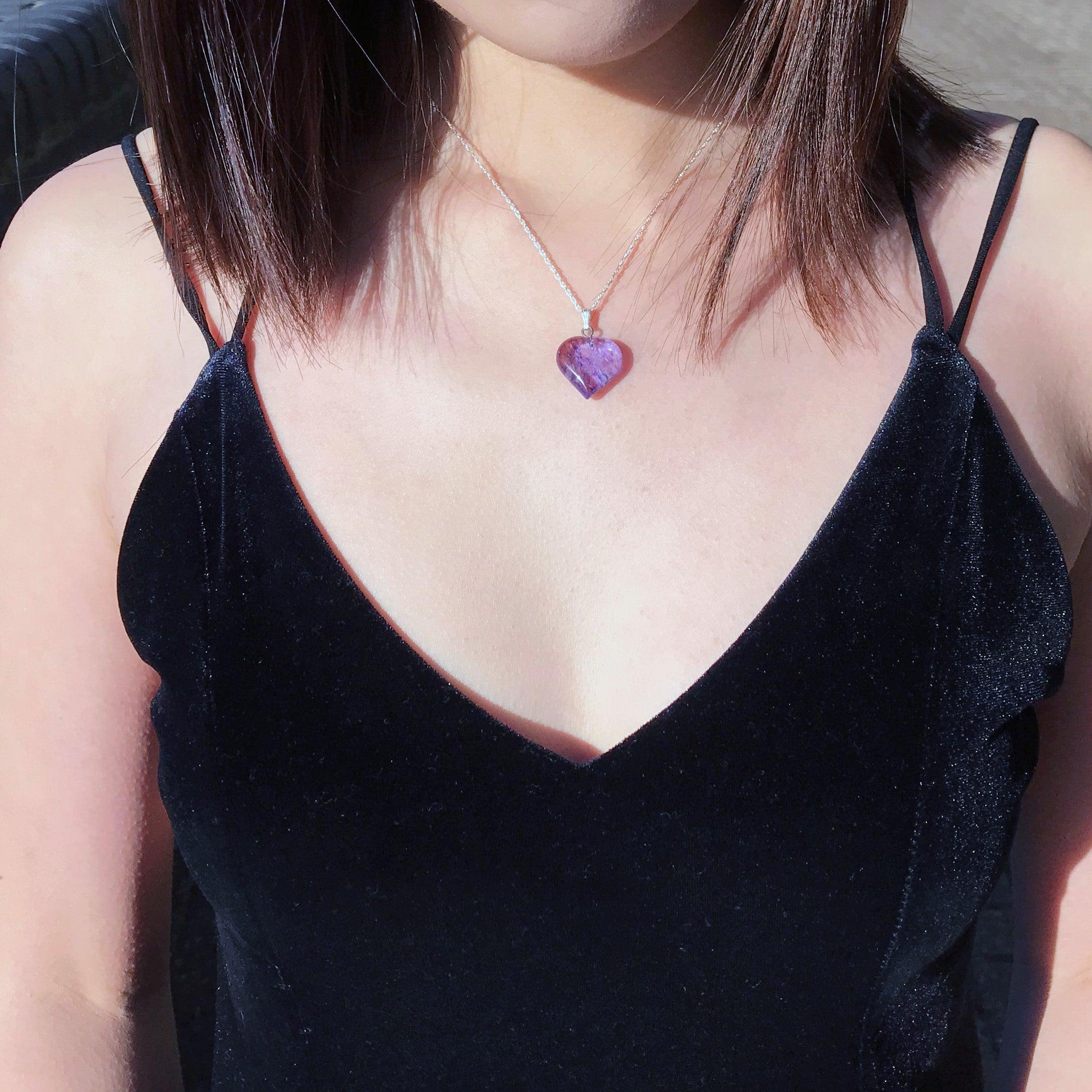 Blue Quartz Necklace, Blueberry Quartz Gemstone, by nlanlaVictory 1