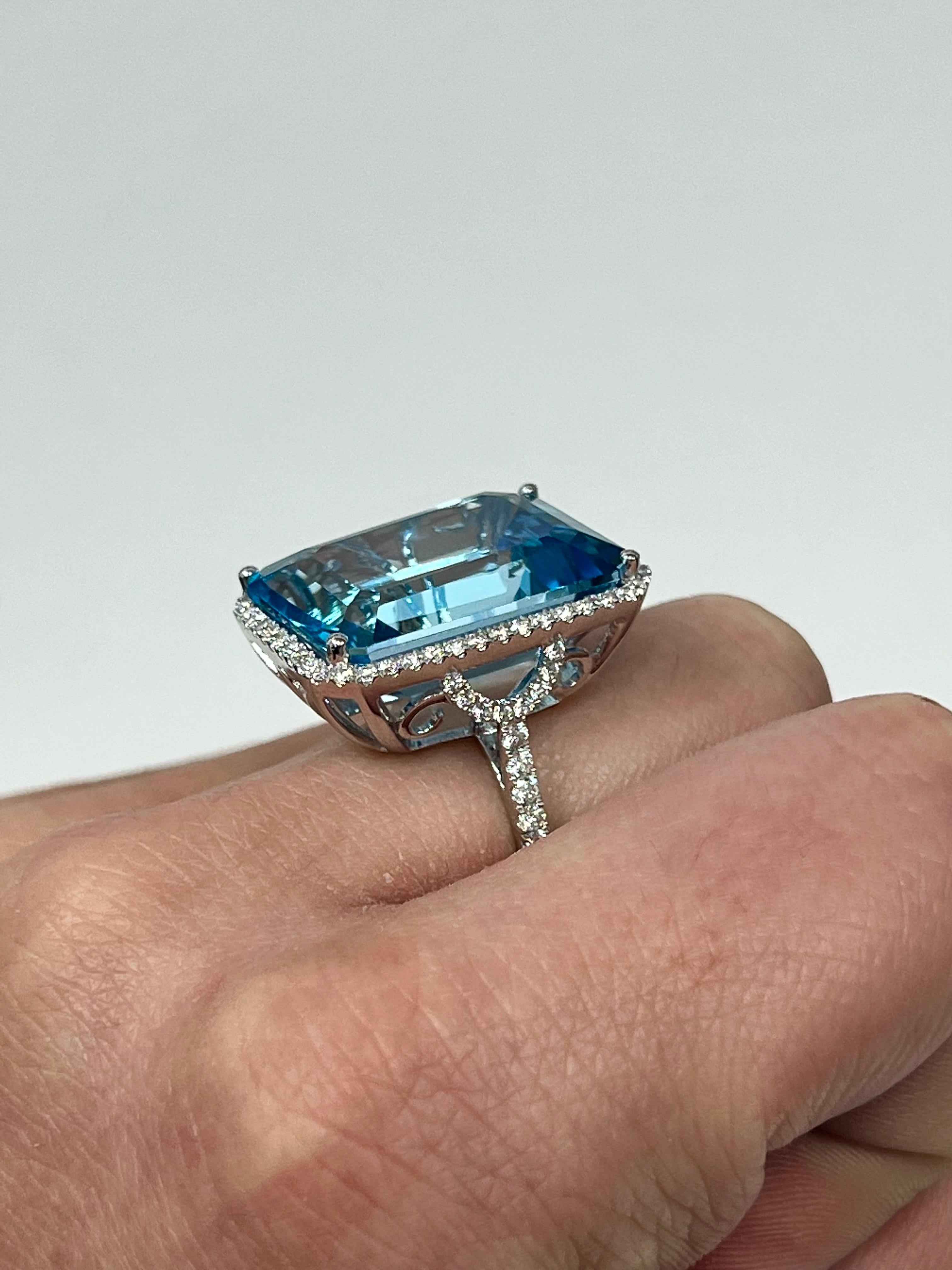 Women's or Men's Blue Quartz White Gold Ring For Sale