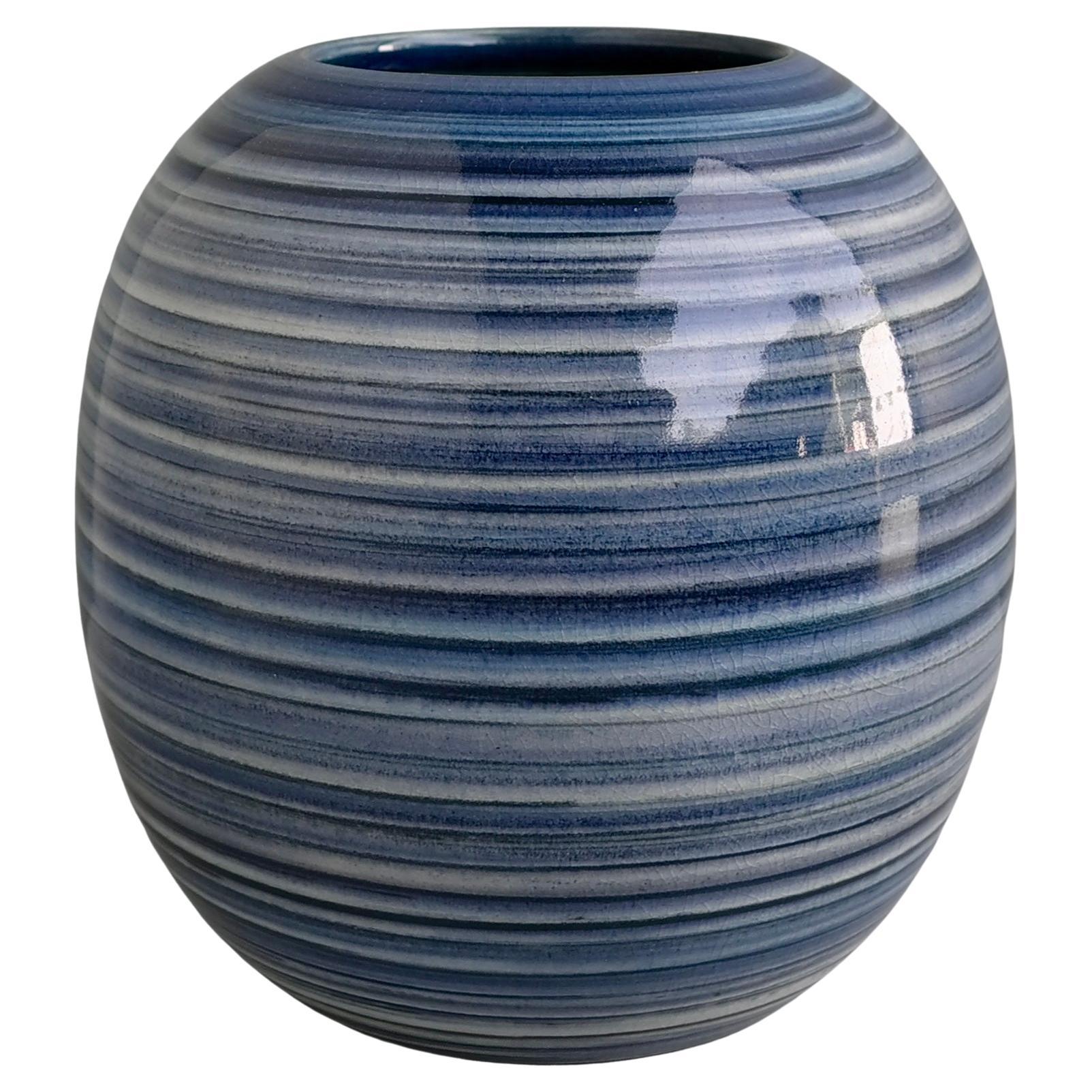 Blue Rainbow Vase by Mobach, The Netherlands 1960's