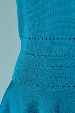 Abito blu in rayon traforato senza schienale ALEXANDRE VAUTHIER Nuovo con etichetta