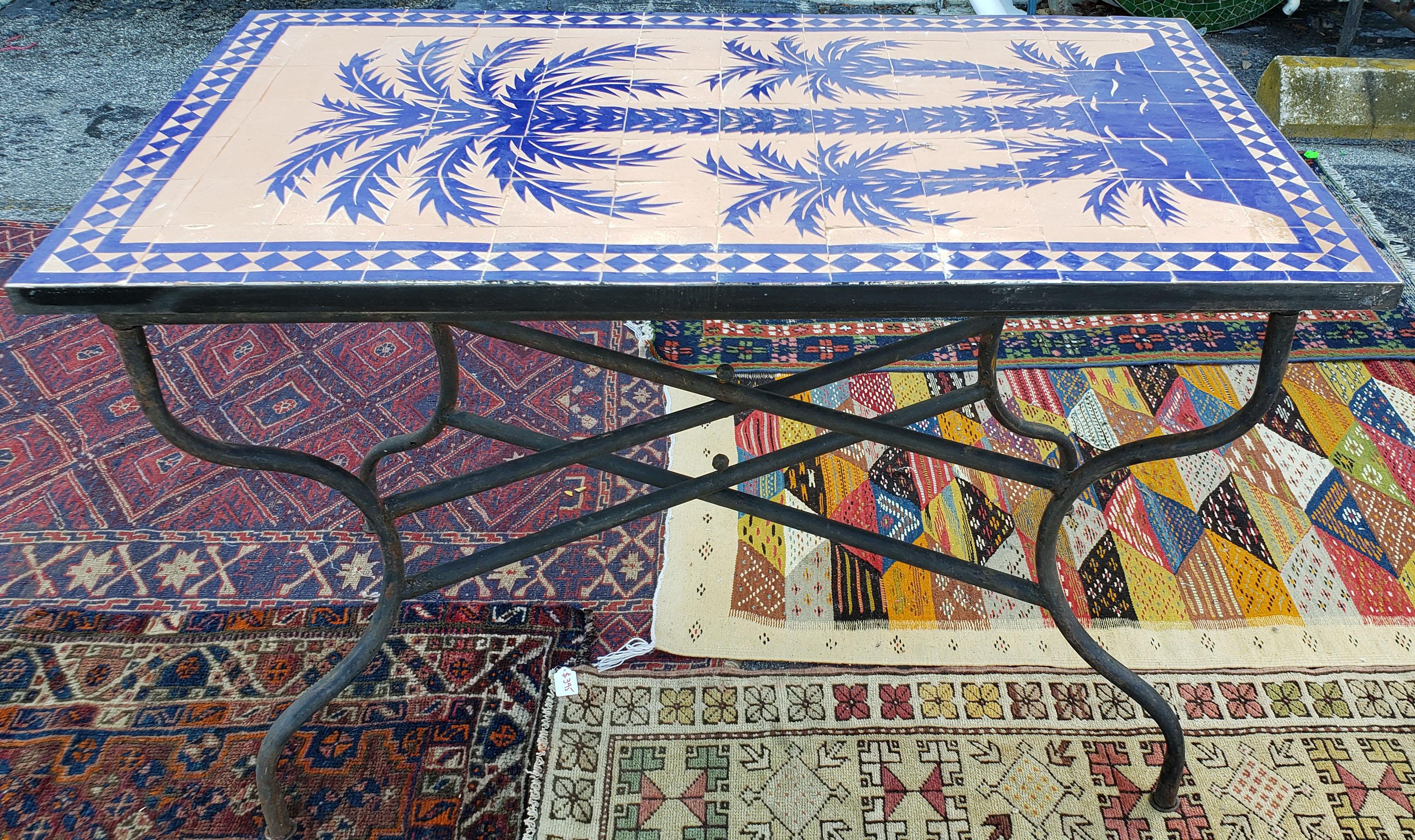 A new arrival. Part glazed part natural. Tree of Life design.
Blue or Natural Moroccan mosaic dining room table (4 to 6 people) measuring approximately 28