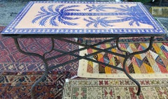 Blue Rectangular Moroccan Mosaic Dinning or Coffee Table, Tree of Life