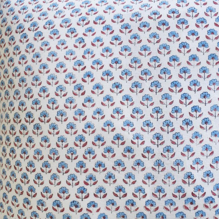 blue block print pillow