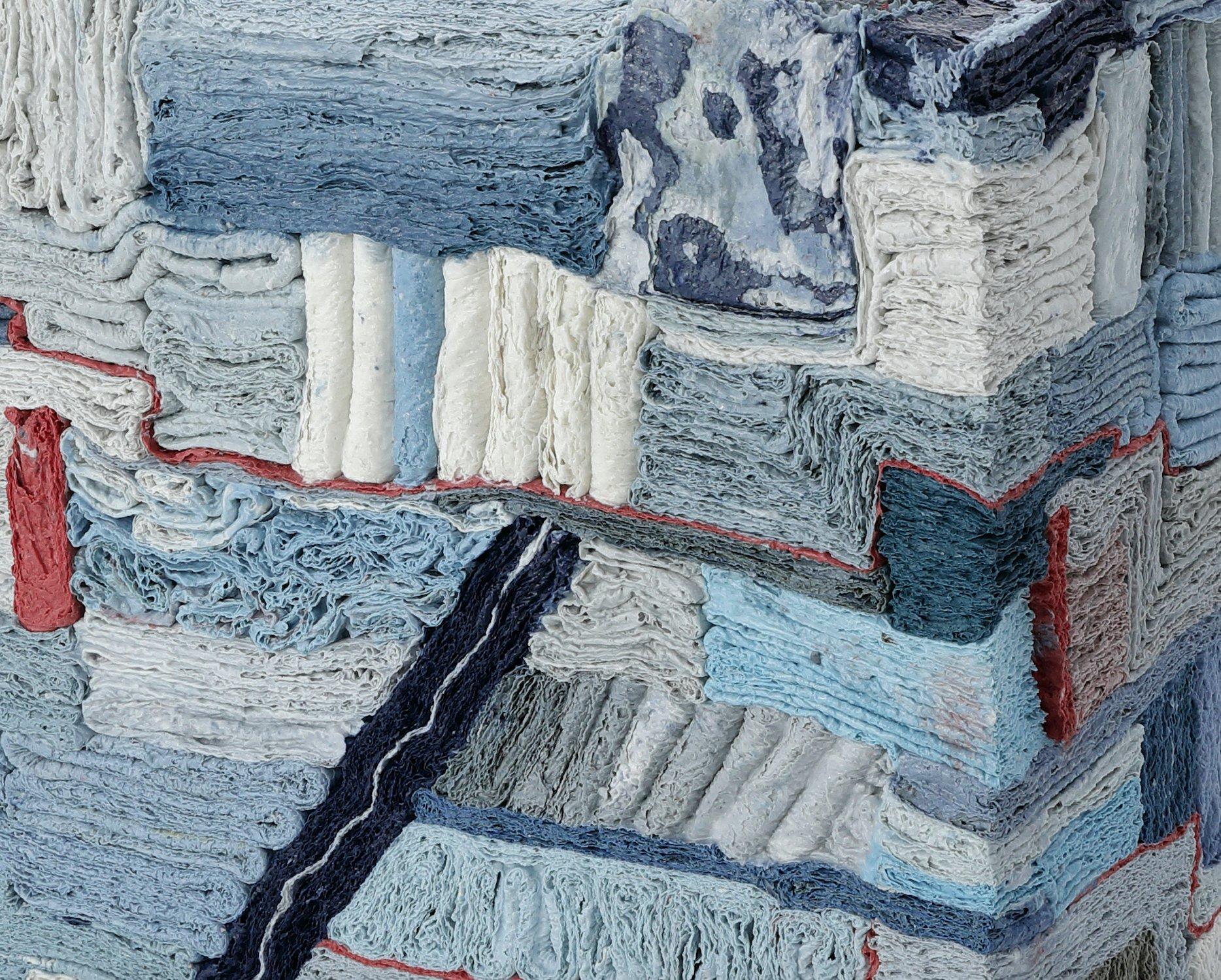 Blue, Red, and White Layered Contemporary Sculpture, Jongjin Park In New Condition In New York, NY