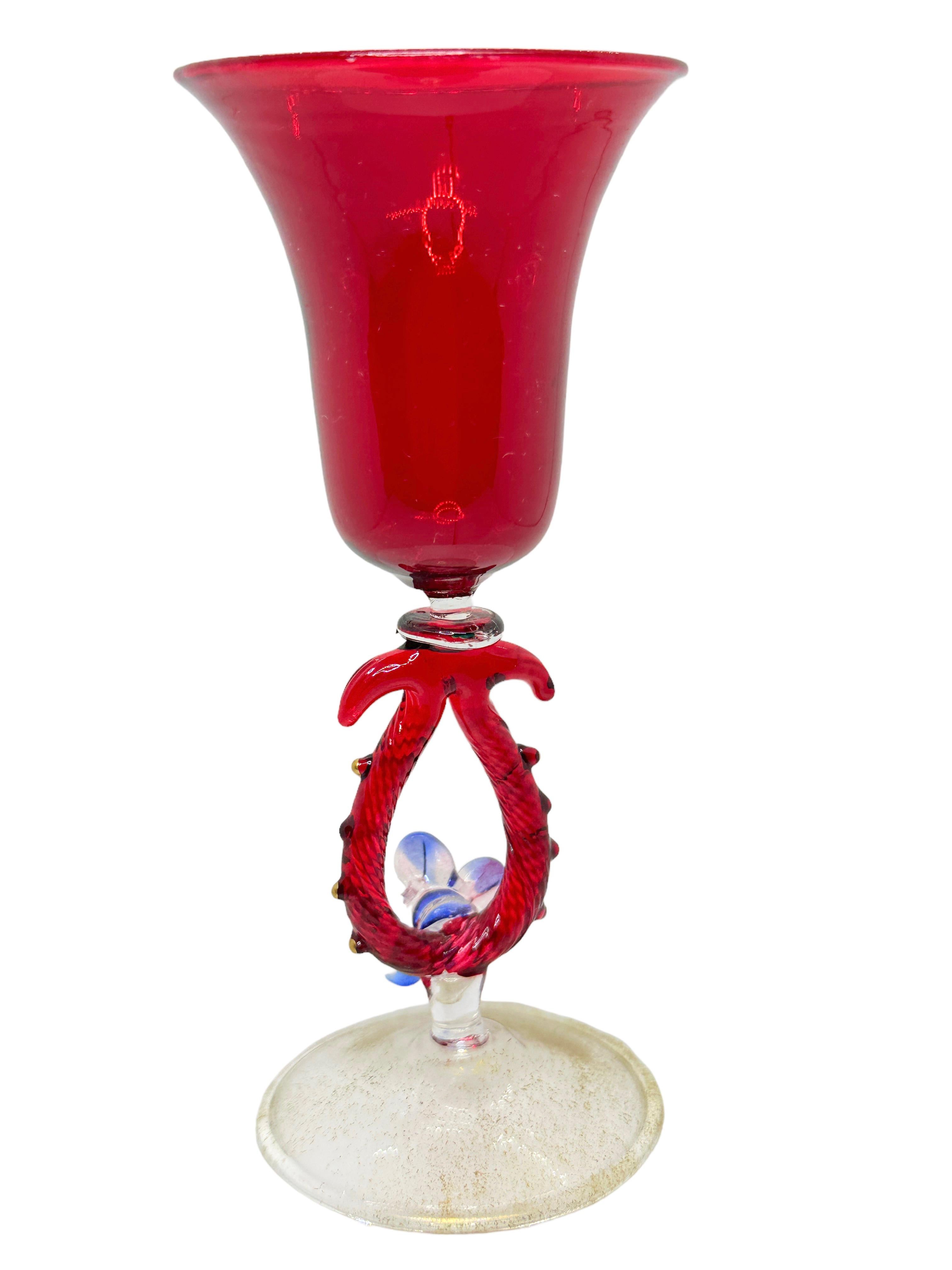 Renaissance Gobelet à liqueur Salviati en verre de Murano, vintage Italie  en vente