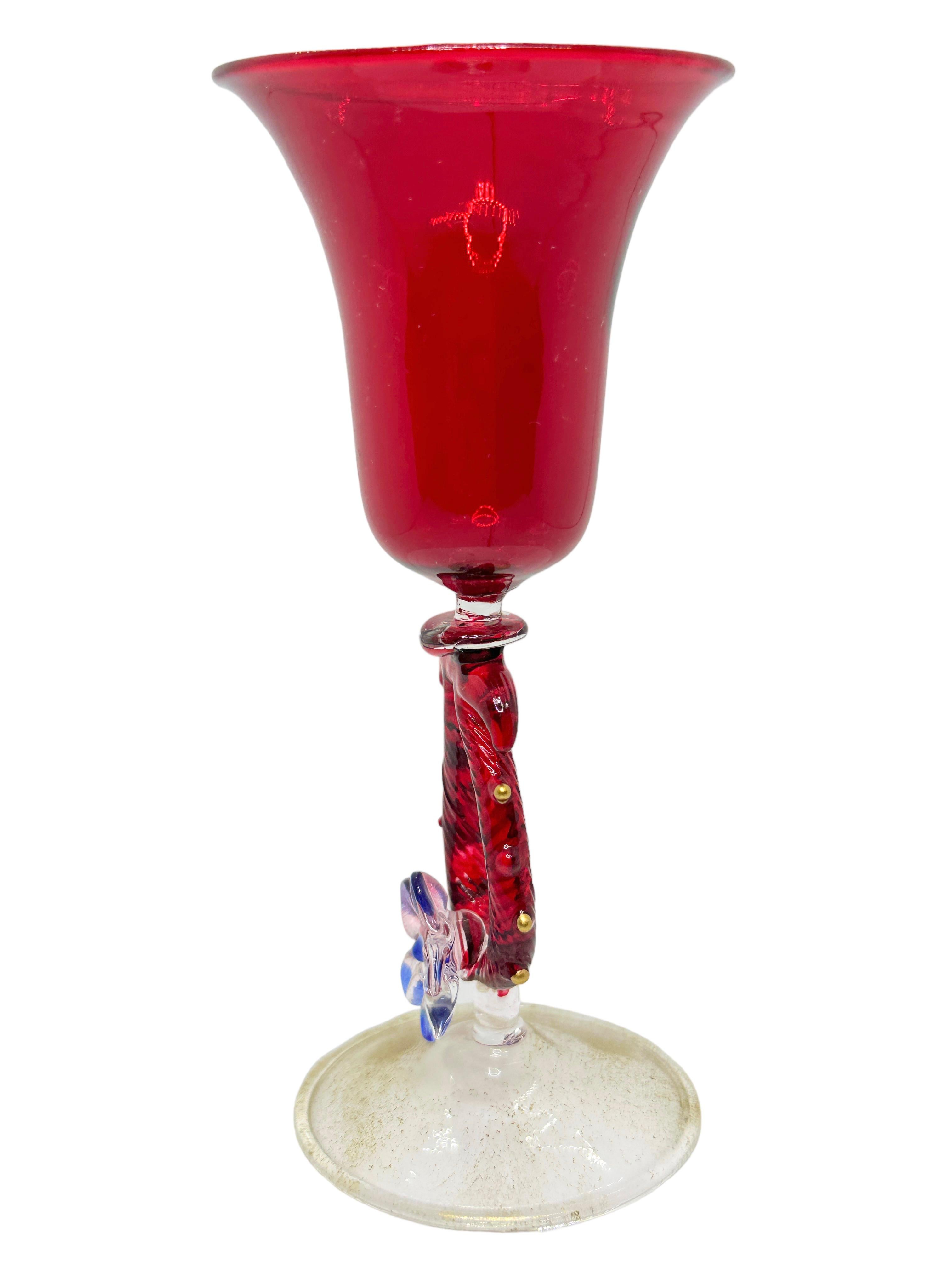 italien Gobelet à liqueur Salviati en verre de Murano, vintage Italie  en vente