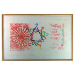 Vintage Blue, Red, Green and Yellow James Rosenquist, Number Wheel Dinner Triangle, 1978
