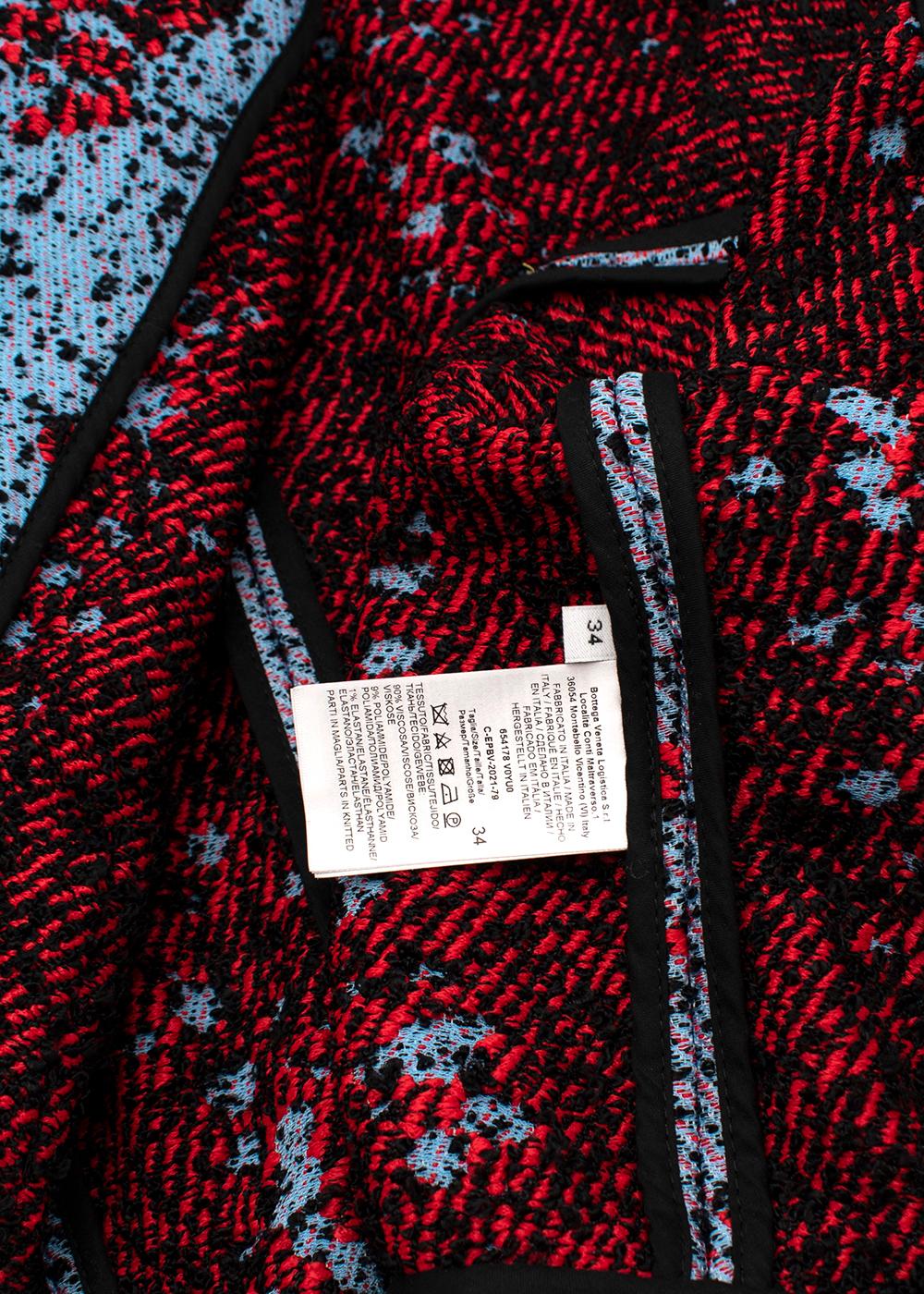 Bottega Veneta Blau & Rot Texturierte Boucle Salon 01 Kurze Jacke - xxs im Angebot 2