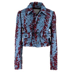 Bottega Veneta Blau & Rot Texturierte Boucle Salon 01 Kurze Jacke - xxs