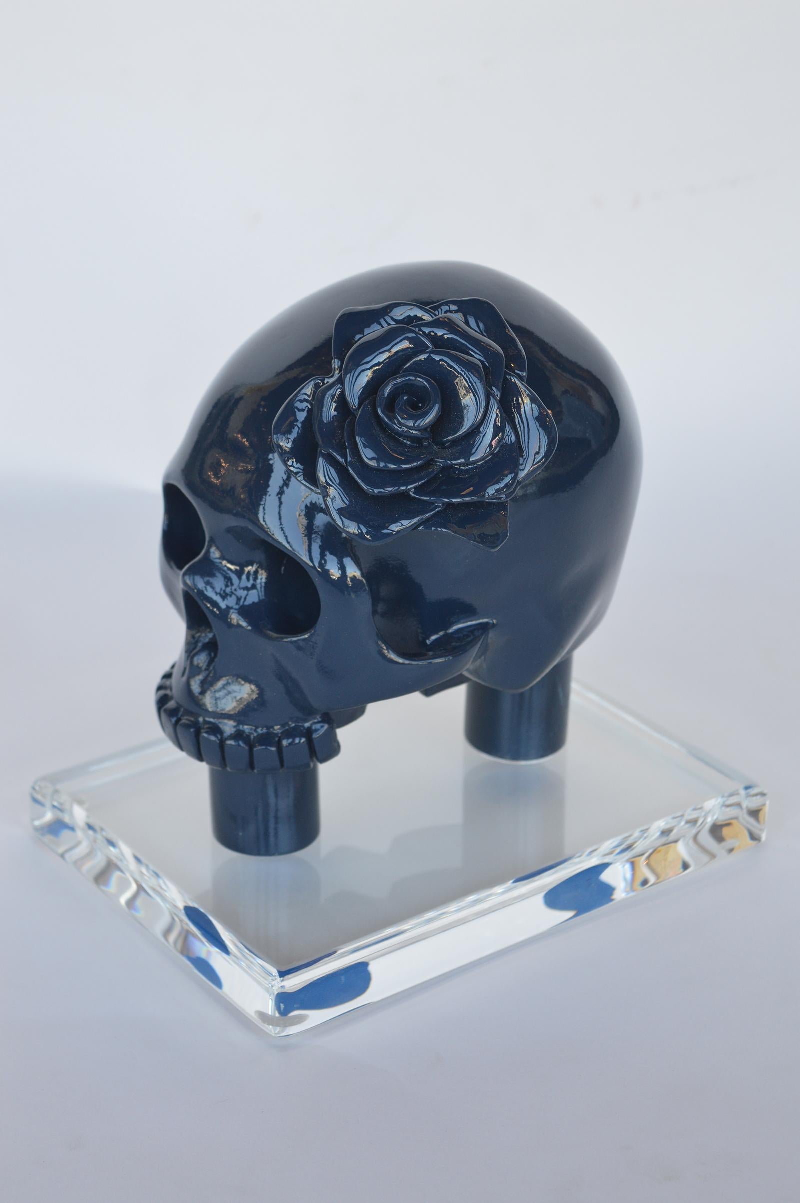 Messicano Teschio in resina blu in vendita