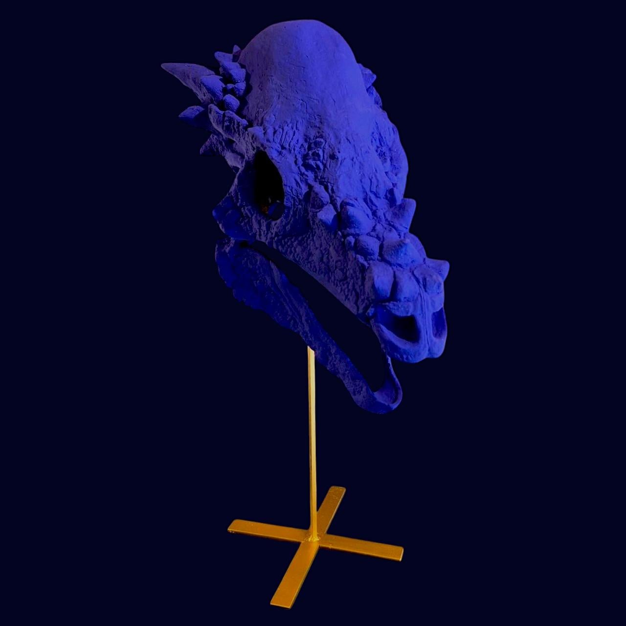Australian Blue Reverie #3 on a Base, Sculptural Replica of a skull, 21st Century For Sale