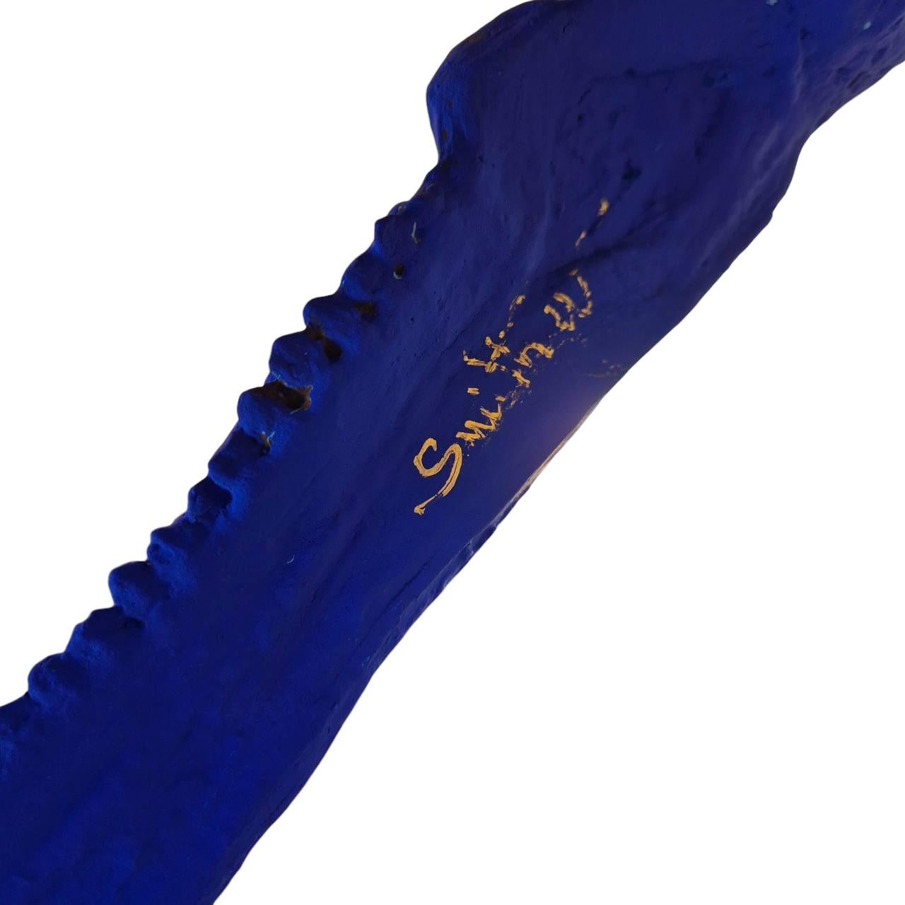 Contemporary Blue Reverie #3 on a Base, Sculptural Replica of a skull, 21st Century For Sale