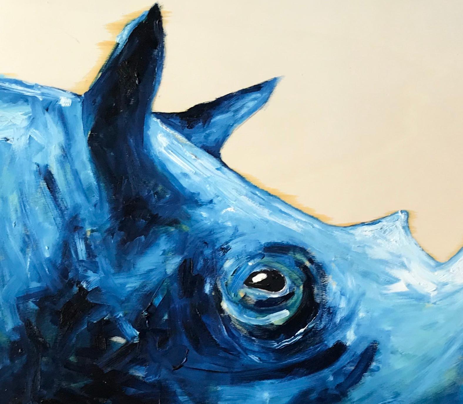 Blue Rhinoceros In Excellent Condition For Sale In New York, NY