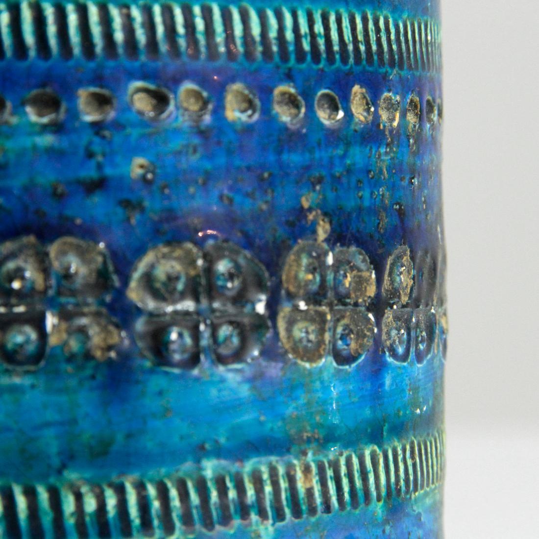 Ceramic Blue Rimini Series Vase by Aldo Londi for Bitossi, 1950s
