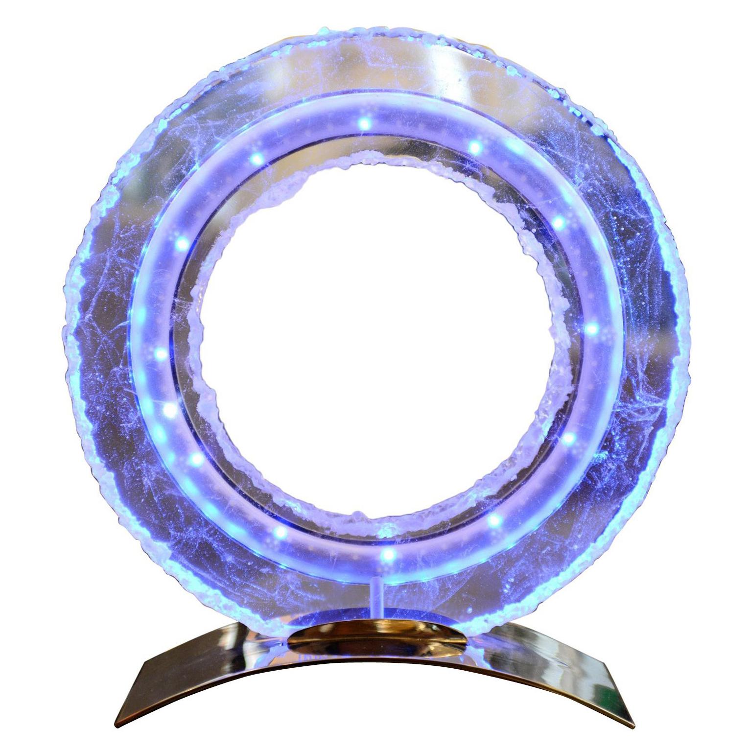 Blue Ring Medium Clock Crystal