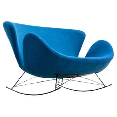 Blue rocking armchair  